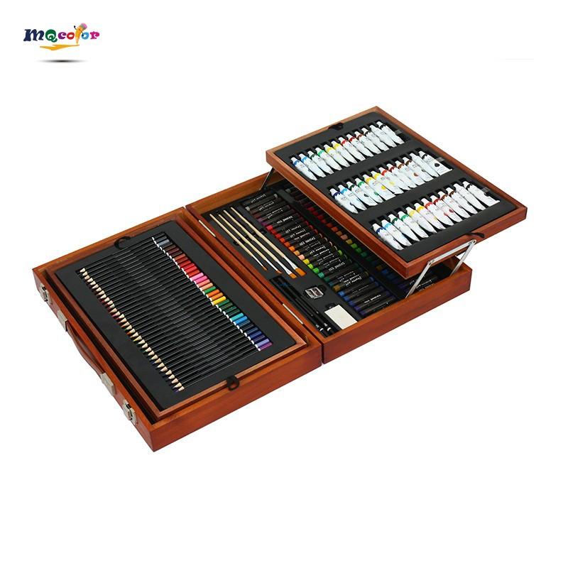 175 Piece Deluxe Art Set with 2 Drawing Pads, Acrylic Paints