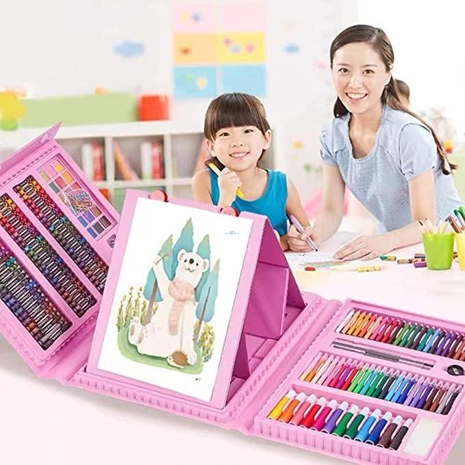 Kid's Art & Drawing kit, 208 PCS Pink Painting Set for Children
