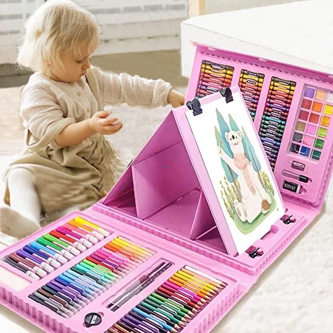Generic Art Set Boys Girls Birthday Gifts Toys Kids Art Supplies Coloring  Case Kit Painting & Drawing Sets For Children 176 Pcs Pink @ Best Price  Online