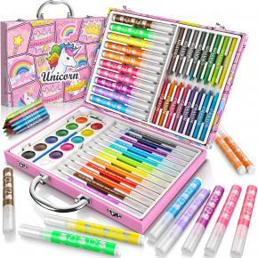 52 pcs Unicorn Art Box Painting Drawing Art Kit with Washable Markers Art Supplies for Kids