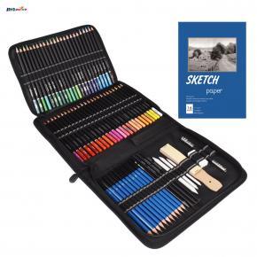 96pcs Professional Sketch Drawing Pencils Set With Canvas Bag Art Supplies