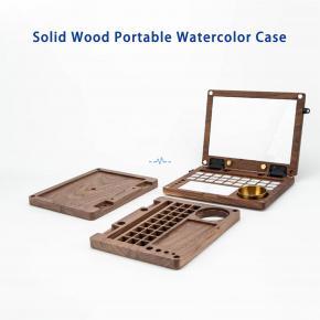 Wooden palette collapsible with strap palette outdoor for sketching oil painting watercolor paint box