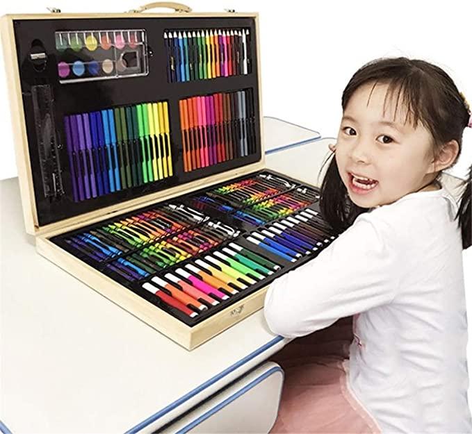 Good Quality 180PCS Professional Drawing Paint Art Set For Kids Children  School Wood Art Set